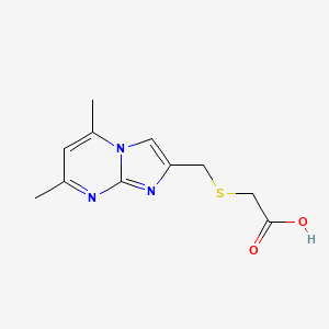 2-[(5,7-Dimethyl-2-imidazo[1,2-a]pyrimidinyl)methylthio]acetic acid