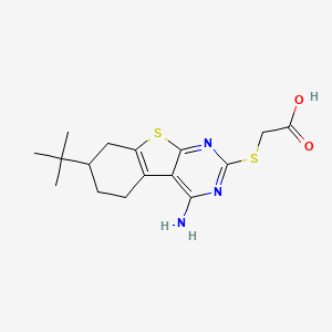2-[(4-Amino-7-tert-butyl-5,6,7,8-tetrahydro-[1]benzothiolo[2,3-d]pyrimidin-2-yl)thio]acetic acid