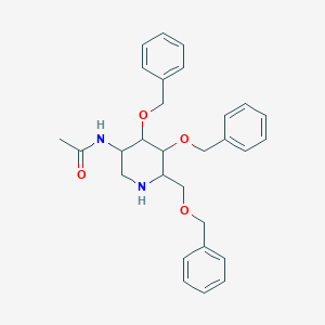 molecular formula C29H34N2O4 B12284938 N-[(3S,4R,5R,6R)-4,5-Bis(phenylmethoxy)-6-[(phenylmethoxy)methyl]-3-piperidinyl]acetamide 