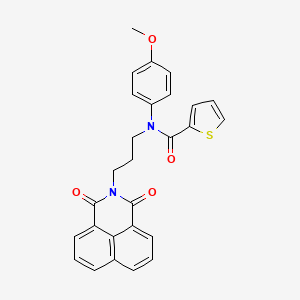 molecular formula C27H22N2O4S B1228503 N-[3-(1,3-dioxo-2-benzo[de]isoquinolinyl)propyl]-N-(4-methoxyphenyl)-2-thiophenecarboxamide 