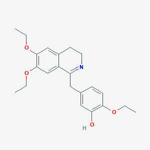 molecular formula C22H27NO4 B122851 5-[(6,7-Diethoxy-3,4-dihydroisoquinolin-1-yl)methyl]-2-ethoxyphenol CAS No. 85475-88-3