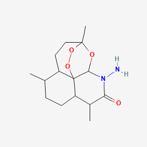 molecular formula C15H24N2O4 B12285235 11-Amino-1,5,9-trimethyl-14,15,16-trioxa-11-azatetracyclo[10.3.1.04,13.08,13]hexadecan-10-one 