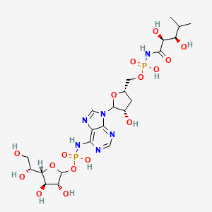 [(3R,4R,5S)-5-[(1R)-1,2-dihydroxyethyl]-3,4-dihydroxyoxolan-2-yl]oxy-N-[9-[(3S,5S)-5-[[[[(2S,3R)-2,3-dihydroxy-4-methylpentanoyl]amino]-hydroxyphosphoryl]oxymethyl]-3-hydroxyoxolan-2-yl]purin-6-yl]phosphonamidic acid