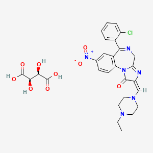 8-Nitro-6-(2-chlorophenyl)-2,4-dihydro-2-(N-ethylpiperazin-1-yl)methylene-1H-imidazol(1,2-a)(1,4)benzodiazepine-1-one