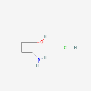 molecular formula C5H12ClNO B12285358 2-Amino-1-methylcyclobutan-1-ol hydrochloride 