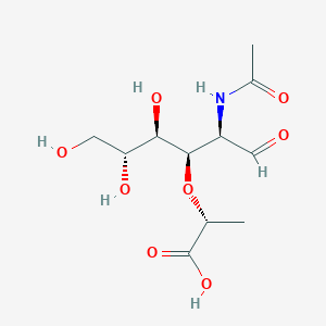 molecular formula C11H19NO8 B122854 (R)-2-Acetamido-3-O-(1-carboxyethyl)-2-deoxy-D-glucose CAS No. 10597-89-4