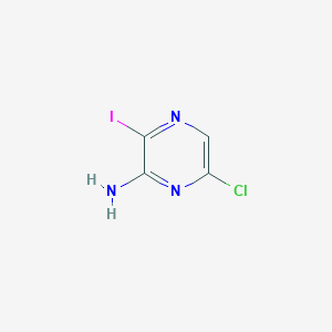 molecular formula C4H3ClIN3 B12285455 2-Amino-6-chloro-3-iodopyrazine 