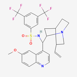 molecular formula C28H27F6N3O3S B12285471 N-[(9R)-6'-Methoxycinchonan-9-yl]-3,5-bis(trifluoromethyl)benzenesulfonamide 