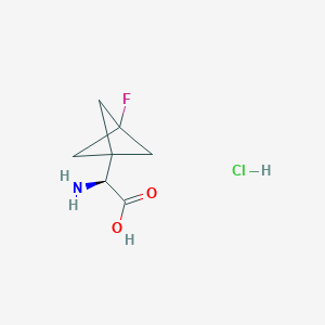 molecular formula C7H11ClFNO2 B12285552 (2S)-2-amino-2-(3-fluoro-1-bicyclo[1.1.1]pentanyl)acetic acid;hydrochloride 