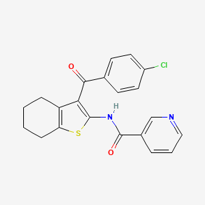 N-[3-[(4-chlorophenyl)-oxomethyl]-4,5,6,7-tetrahydro-1-benzothiophen-2-yl]-3-pyridinecarboxamide