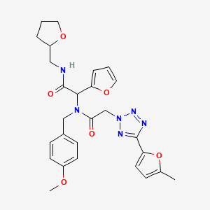 2-(2-furanyl)-2-[(4-methoxyphenyl)methyl-[2-[5-(5-methyl-2-furanyl)-2-tetrazolyl]-1-oxoethyl]amino]-N-(2-oxolanylmethyl)acetamide