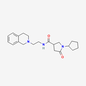 1-cyclopentyl-N-[2-(3,4-dihydro-1H-isoquinolin-2-yl)ethyl]-5-oxo-3-pyrrolidinecarboxamide
