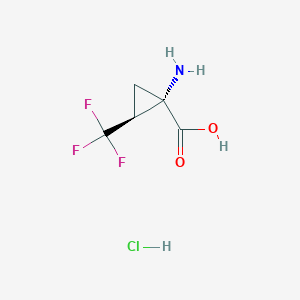 molecular formula C5H7ClF3NO2 B12285672 (Z)-1-Amino-2-trifluoromethyl-cyclopropanecarboxylic acid hydrochloride 