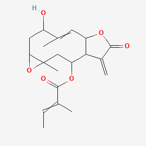 (8-Hydroxy-4,9-dimethyl-14-methylidene-13-oxo-5,12-dioxatricyclo[9.3.0.04,6]tetradec-9-en-2-yl) 2-methylbut-2-enoate