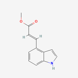 molecular formula C12H11NO2 B12285759 2-Propenoic acid, 3-(1H-indol-4-yl)-, methyl ester, (E)- 