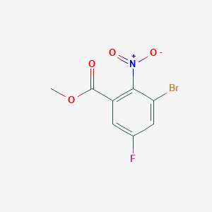 molecular formula C8H5BrFNO4 B12285786 Methyl 3-bromo-5-fluoro-2-nitrobenzoate 