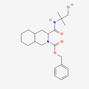 molecular formula C22H32N2O4 B12285856 benzyl 3-[(1-hydroxy-2-methylpropan-2-yl)carbamoyl]-3,4,4a,5,6,7,8,8a-octahydro-1H-isoquinoline-2-carboxylate 