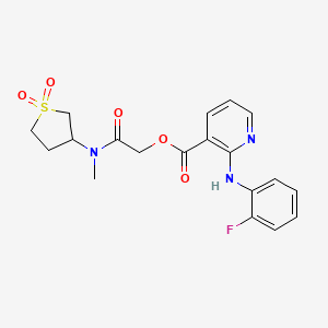 molecular formula C19H20FN3O5S B1228586 [2-[(1,1-Dioxothiolan-3-yl)-methylamino]-2-oxoethyl] 2-(2-fluoroanilino)pyridine-3-carboxylate 