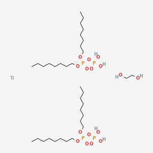 molecular formula C34H78O16P4Ti B12285902 Dioctyl phosphono phosphate;ethane-1,2-diol;titanium 