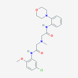 molecular formula C22H27ClN4O4 B1228604 2-[[2-(5-chloro-2-methoxyanilino)-2-oxoethyl]-methylamino]-N-[2-(4-morpholinyl)phenyl]acetamide 