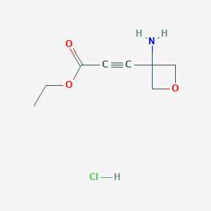 molecular formula C8H12ClNO3 B12286184 Ethyl 3-(3-aminooxetan-3-yl)propiolate hydrochloride 