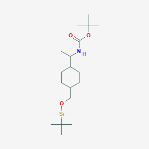 molecular formula C20H41NO3Si B12286200 tert-butyl N-[1-[4-[[tert-butyl(dimethyl)silyl]oxymethyl]cyclohexyl]ethyl]carbamate 