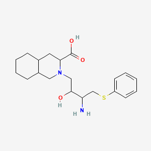 molecular formula C20H30N2O3S B12286222 2-(3-amino-2-hydroxy-4-phenylsulfanylbutyl)-3,4,4a,5,6,7,8,8a-octahydro-1H-isoquinoline-3-carboxylic acid 