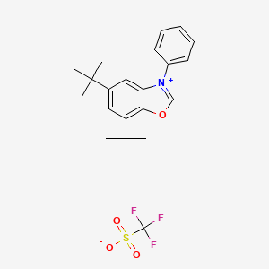 molecular formula C22H26F3NO4S B12286313 5,7-DI-Tert-butyl-3-phenylbenzo[D]oxazol-3-ium trifluoromethanesulfonate 