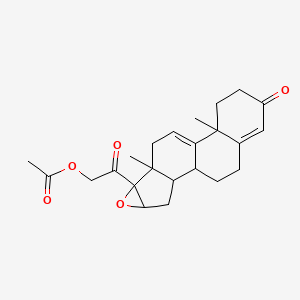 molecular formula C23H28O5 B12286315 [2-(7,11-Dimethyl-14-oxo-5-oxapentacyclo[8.8.0.02,7.04,6.011,16]octadeca-9,15-dien-6-yl)-2-oxoethyl] acetate 