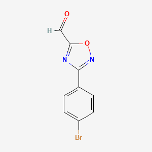 molecular formula C9H5BrN2O2 B12286652 3-(4-Bromophenyl)-1,2,4-oxadiazole-5-carbaldehyde 