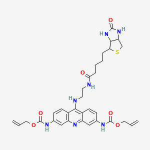 molecular formula C33H39N7O6S B12286683 prop-2-enyl N-[9-[2-[5-(2-oxo-1,3,3a,4,6,6a-hexahydrothieno[3,4-d]imidazol-4-yl)pentanoylamino]ethylamino]-6-(prop-2-enoxycarbonylamino)acridin-3-yl]carbamate 