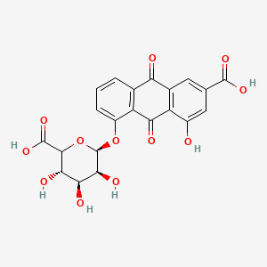 molecular formula C21H16O12 B12286696 Rhein 8-b-D-glucuronide 