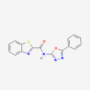 molecular formula C16H10N4O2S B1228674 N-(5-phenyl-1,3,4-oxadiazol-2-yl)-1,3-benzothiazole-2-carboxamide 