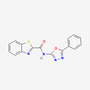 N-(5-phenyl-1,3,4-oxadiazol-2-yl)-1,3-benzothiazole-2-carboxamide