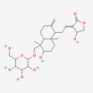 4-hydroxy-3-[2-[6-hydroxy-5,8a-dimethyl-2-methylidene-5-[[3,4,5-trihydroxy-6-(hydroxymethyl)oxan-2-yl]oxymethyl]-3,4,4a,6,7,8-hexahydro-1H-naphthalen-1-yl]ethylidene]oxolan-2-one