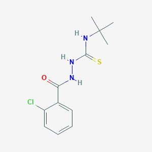 molecular formula C12H16ClN3OS B1228677 1-Tert-butyl-3-[[(2-chlorophenyl)-oxomethyl]amino]thiourea 