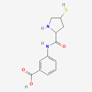 molecular formula C12H14N2O3S B12286772 3-[(4-Sulfanylpyrrolidine-2-carbonyl)amino]benzoic acid 