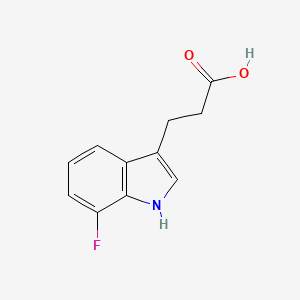 molecular formula C11H10FNO2 B12286809 3-(7-Fluoro-3-indolyl)propanoic Acid 