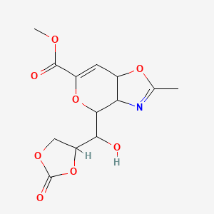 molecular formula C13H15NO8 B12286828 methyl 4-[hydroxy-(2-oxo-1,3-dioxolan-4-yl)methyl]-2-methyl-4,7a-dihydro-3aH-pyrano[3,4-d][1,3]oxazole-6-carboxylate 