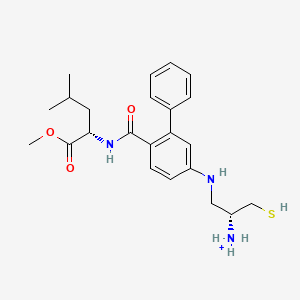 molecular formula C23H32N3O3S+ B1228691 methyl (2S)-2-[[4-[[(2R)-2-amino-3-sulfanyl-propyl]amino]-2-phenyl-benzoyl]amino]-4-methyl-pentanoate 