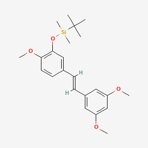molecular formula C23H32O4Si B12286920 tert-butyl-[5-[(E)-2-(3,5-dimethoxyphenyl)ethenyl]-2-methoxyphenoxy]-dimethylsilane 