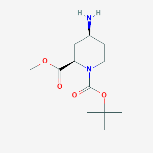 molecular formula C12H22N2O4 B12287145 1-(tert-butyl) 2-methyl (2R,4S)-4-aminopiperidine-1,2-dicarboxylate 
