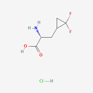 molecular formula C6H10ClF2NO2 B12287302 (2R)-2-amino-3-(2,2-difluorocyclopropyl)propanoic acid hydrochloride 