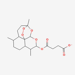 molecular formula C19H27O8- B12287409 4-Oxo-4-[(1,5,9-trimethyl-11,14,15,16-tetraoxatetracyclo[10.3.1.04,13.08,13]hexadecan-10-yl)oxy]butanoate 