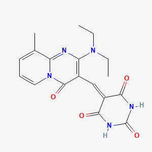 molecular formula C18H19N5O4 B1228741 5-{[2-(DIETHYLAMINO)-9-METHYL-4-OXO-4H-PYRIDO[1,2-A]PYRIMIDIN-3-YL]METHYLIDENE}-1,3-DIAZINANE-2,4,6-TRIONE 