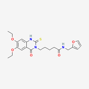 5-(6,7-diethoxy-4-oxo-2-sulfanylidene-1H-quinazolin-3-yl)-N-(2-furanylmethyl)pentanamide