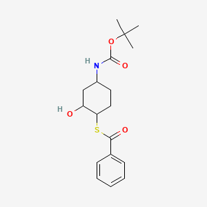 molecular formula C18H25NO4S B12287641 S-[(1R,2R,4R)-4-(Boc-amino)-2-hydroxycyclohexyl] Benzothioate 