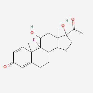 molecular formula C21H27FO4 B12287665 17-Acetyl-9-fluoro-11,17-dihydroxy-10,13-dimethyl-6,7,8,11,12,14,15,16-octahydrocyclopenta[a]phenanthren-3-one 