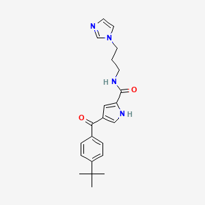 molecular formula C22H26N4O2 B1228775 4-[4-(tert-butyl)benzoyl]-N-[3-(1H-imidazol-1-yl)propyl]-1H-pyrrole-2-carboxamide CAS No. 439111-49-6