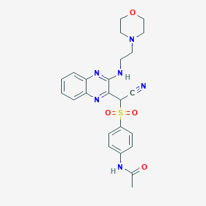 N-[4-[cyano-[3-[2-(4-morpholinyl)ethylamino]-2-quinoxalinyl]methyl]sulfonylphenyl]acetamide